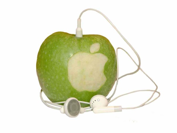 Apple image, apple, ear buds