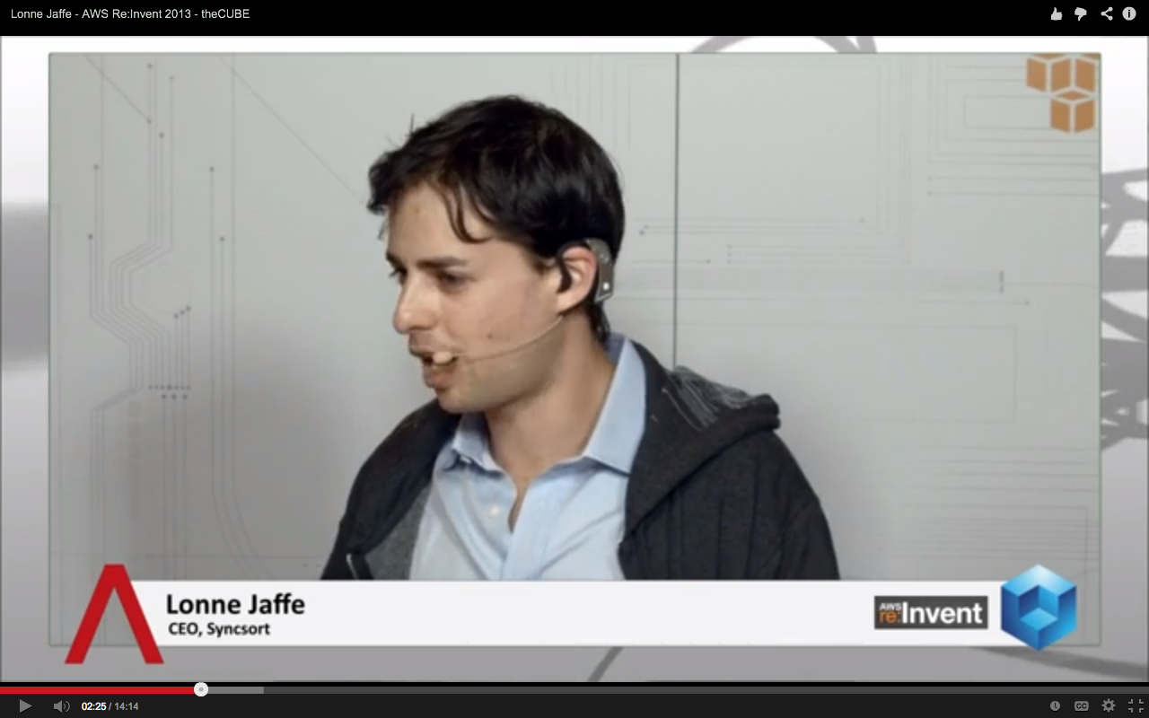 Lonne Jaffe Syncsort Ceo On Thecube At Aws Re Invent 2013 Siliconangle