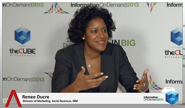 Renee Ducre, @ReneeDucre, Director of Marketing Social Business, IBM LIVE on #theCUBE www.SiliconANGLE.tv