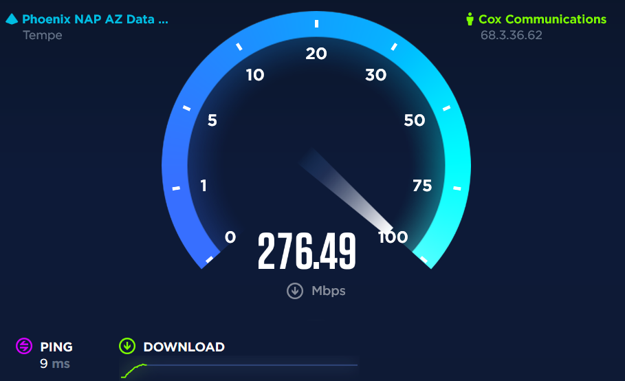 okeea bandwidth speed test