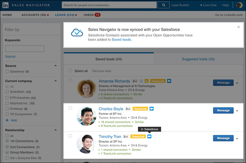 How to Combine the Power of Salesforce and LinkedIn Sales Navigator    Lucidchart Blog