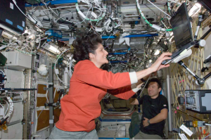 Space station Expedition 33 commander Sunita Williams remotely drove a small LEGO robot at the European Space Operations Centre in Darmstadt, Germany, from on board the ISS, using NASA's DTN to simulate how astronauts orbiting a planet might control a robot on the surface in real time. (Photo: ESA/NASA)