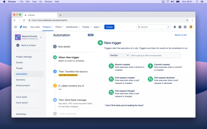 DevOps Automation Trigger enhancements. Image: Atlassian