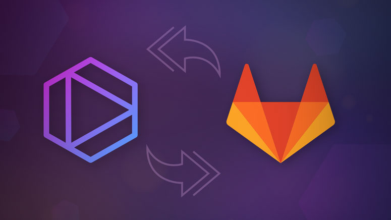 Tabnine and GitLab logos with swirling arrows between them