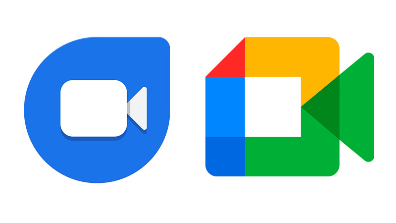 Google Duo and Google Meet Icons, side by side