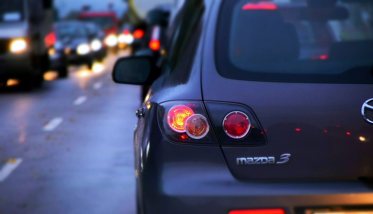 Cars driving on a road