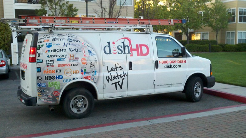 Dish network outage: Branded Dish van