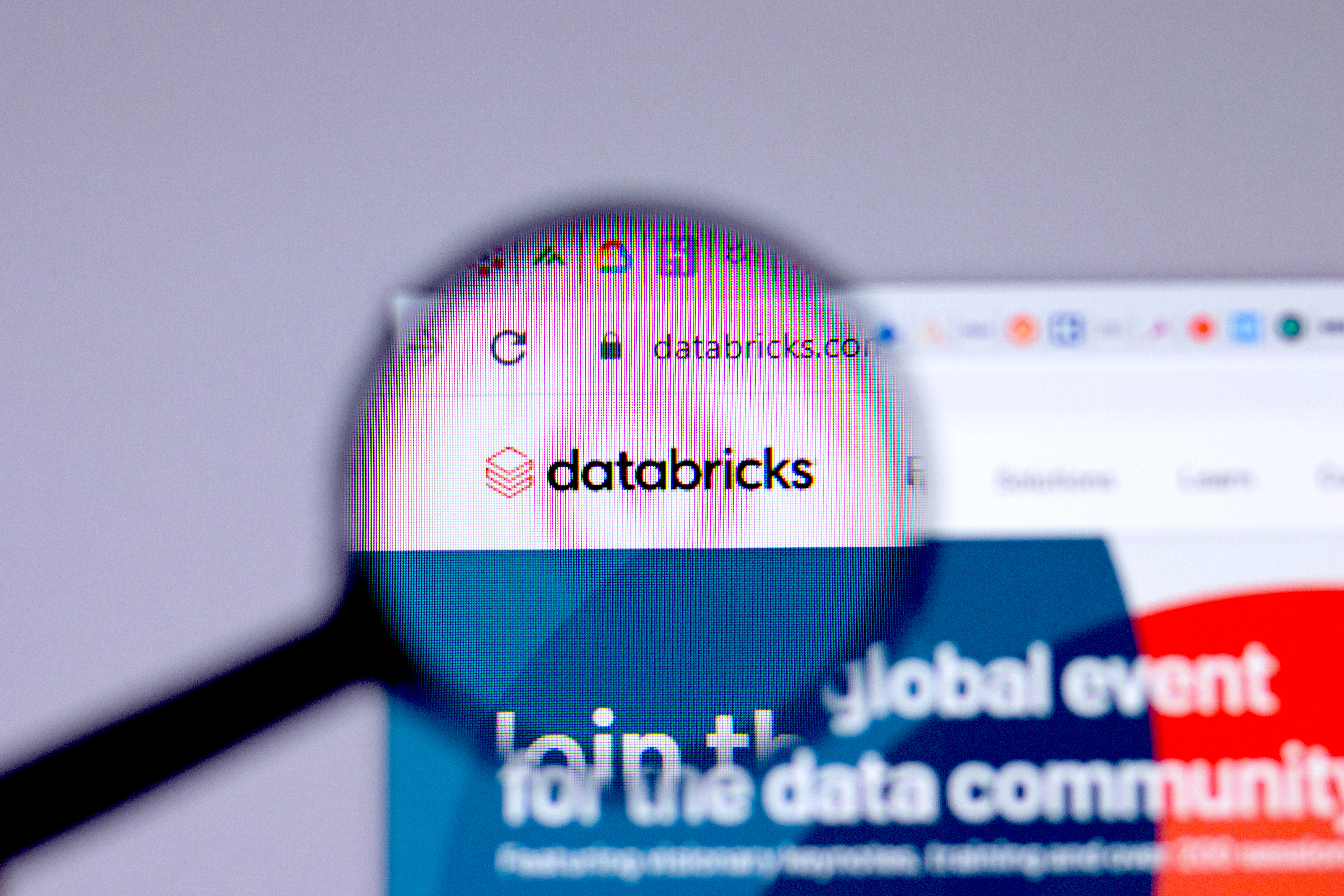 New York, USA - 26 April 2021: Databricks logo close-up on website page, Illustrative Editorial
