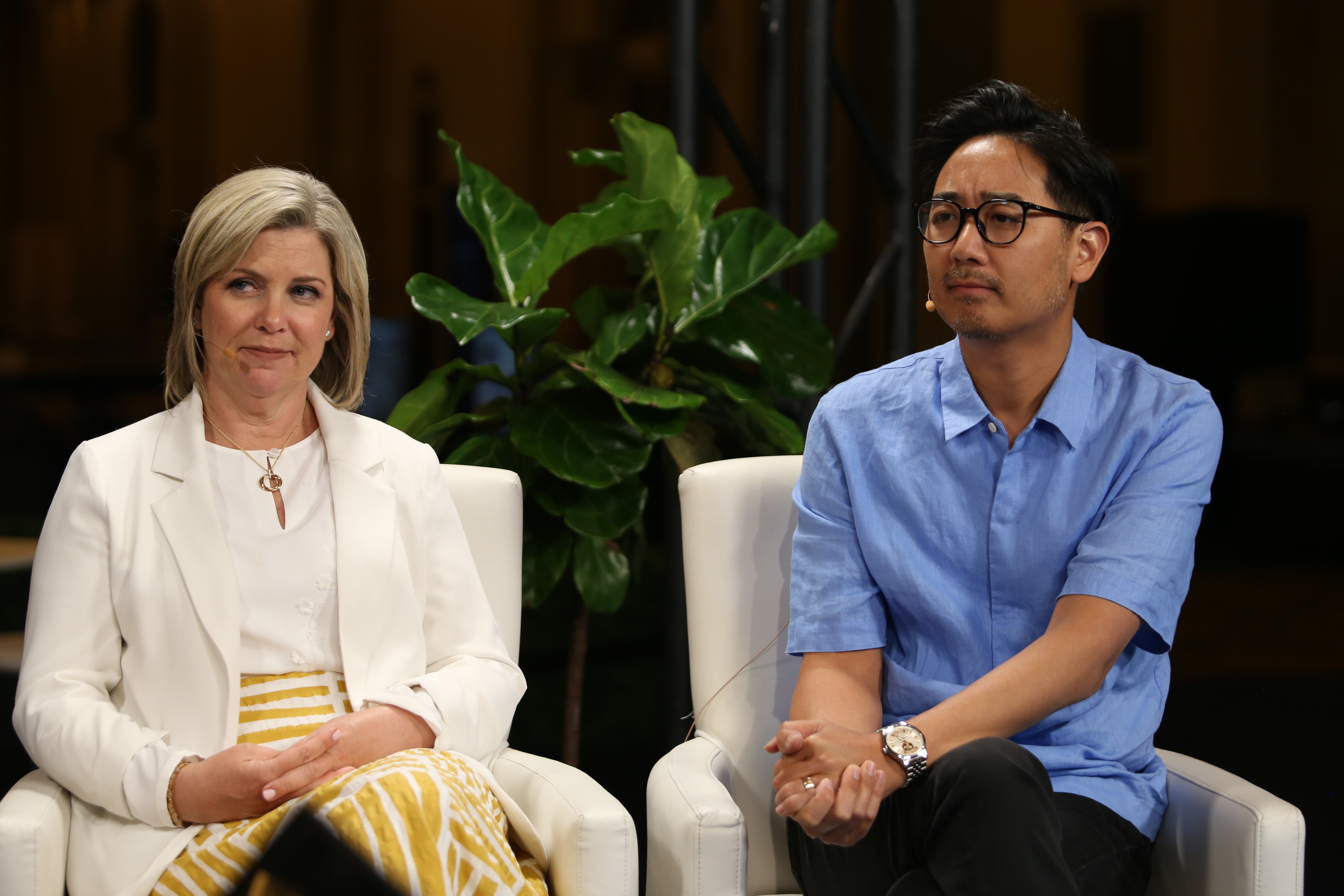 Cliff Kim, vice president of strategy, growth, and analytics at Fender Musical Instruments Corp and Paula Hansen, president and chief revenue officer of Alteryx Inc talking to theCUBE about Fender analytics at Alteryx Inspire 2024