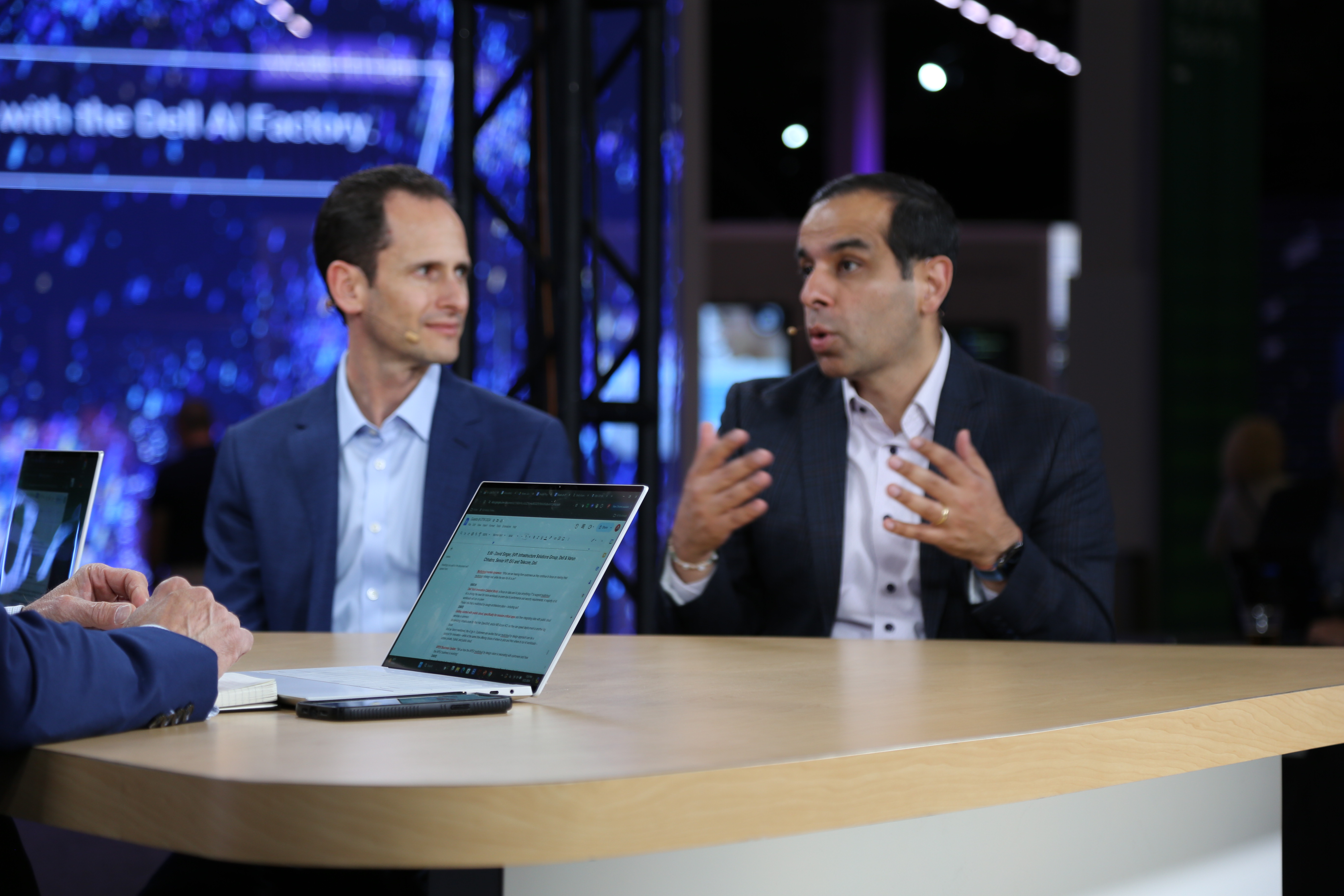 David Singer, senior VP of the Infrastructure Solutions Group at Dell Technologies and Varun Chhabra, senior VP of product marketing, ISG, and telecom at Dell talking to theCUBE about multicloud environments at Dell Technologies World 2024