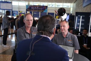 Stu Sjouwerman, founder and CEO of KnowBe4 Inc and Tony Pepper, co-founder and CEO of Egress Software Technologies Ltd talking  about phishing prevention at RSA Conference 2024