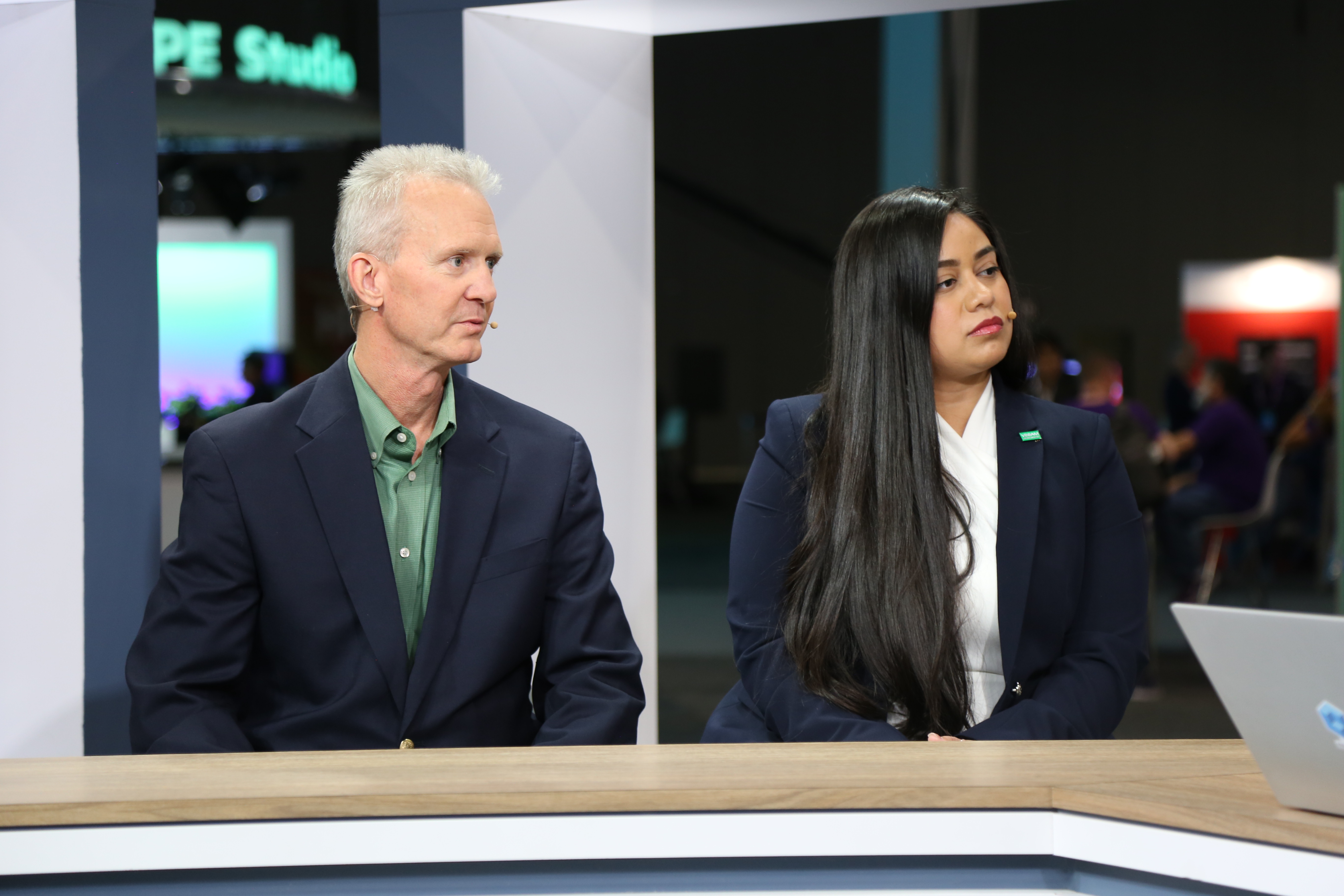 Dave Russell, senior VP, head of strategy, and acting CTO at Veeam Software Group GmbH and Emilee Tellez, senior technologist at Veeam talking to theCUBE about ransomware prevention.. HPE Discover 2024.