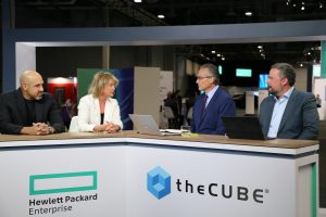 Jim O'Dorisio and Caroline Seymour of HPE talking to theCUBE about HPE GreenLake cloud platform at HPE Discover 2024.