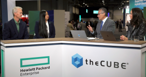 Dave Russell, senior VP, head of strategy, and acting CTO at Veeam Software Group GmbH and Emilee Tellez, senior technologist at Veeam talking to theCUBE about ransomware prevention.. HPE Discover 2024.