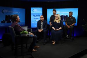 Paul McLeod, product director at Supermicro, Shiva Gurumurthy, global partner marketing manager at AMD, Brenna Buuck, developer evangelist, MinIO, and Simon Lightstone, director at EDB, talk to theCUBE about their collaboration around data lakehouses.