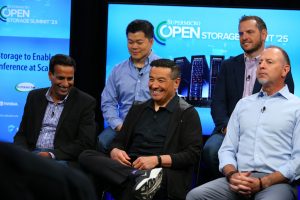 Tony Asaro of Hammerspace Inc. joined executives from Nvidia Corp, Super Micro Computer Inc., Cloudian Inc. and Solidigm, a trademark of SK Hynix NAND Products Solutions Corp. (d/b/a/ Solidigm), to talk with theCUBE about data storage. during Supermicro Open Storage Summit - 2025.