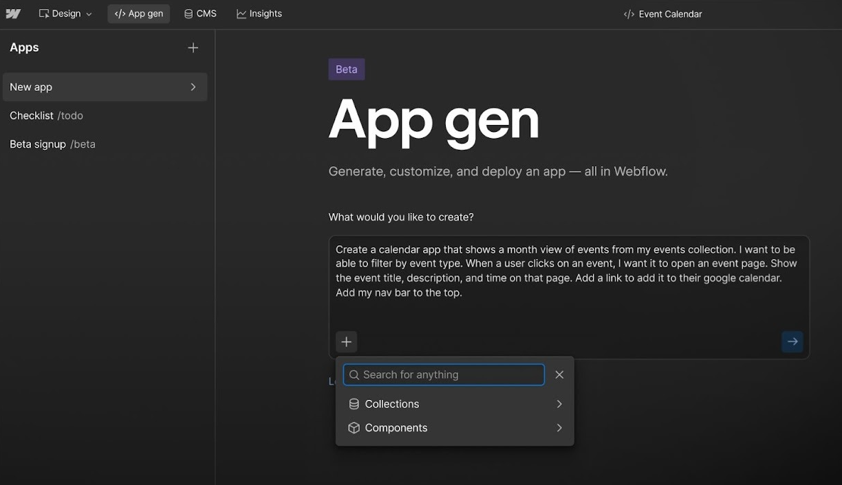 Webflow expands beyond design with new AI tool for building full-stack web applications