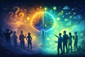 The image depicts what a year of Google Cloud interviews shows about AI adoption -- 2026.