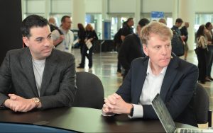 Daniel Bernard (left), CrowdStrike, and Mark Hughes (right), IBM, talk to theCUBE about the agentic SOC transformation, AI governance, and the evolving partnership between their companies, at the RSAC 2026 Conference.