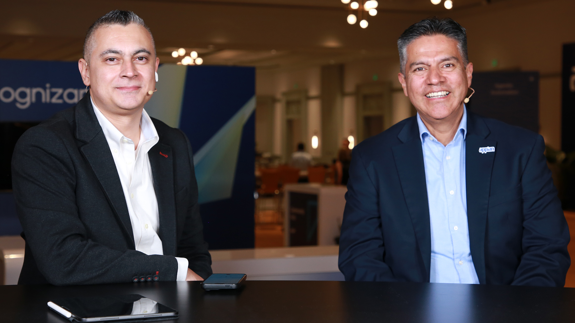 Leonardo Vivas Muñoz, account executive for LATAM at Appian Corp. and Alejandro Arias, continuous value team leader and project manager at Bancolombia S.A., talk to theCUBE about trust-centered AI — Appian World 2026